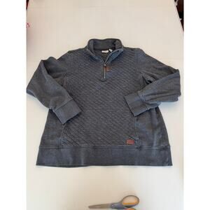L.L. Bean Men's Grey Quilted 1/4 Zip Pullover Size XL Kangaroo Pocket